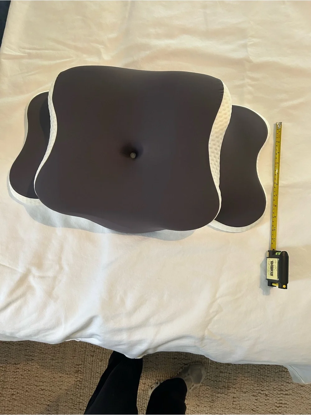 Ergonomic Memory Foam Lumbar Pillow - Charcoal Gray with White Trim